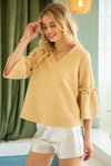 “The Pearl” Textured Top; S-L