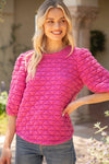 Magenta Quilted Top; S-L