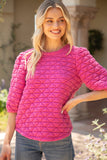 Magenta Quilted Top; S-L