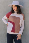 Mocha Combo Turtleneck Sweater; S-XL