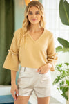 “The Pearl” Textured Top; S-L