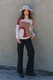 Mocha Combo Turtleneck Sweater; S-XL