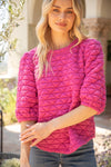 Magenta Quilted Top; S-L