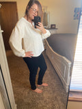 Ivory White Sweetheart Sweater; S-L