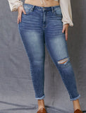 KanCan High Rise Distressed Ankle Skinny