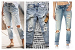 KanCan Medium Wash High Rise Ripped Spatter Jeans