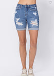 High Waisted Mid Length Judy Blue Shorts; S-XL